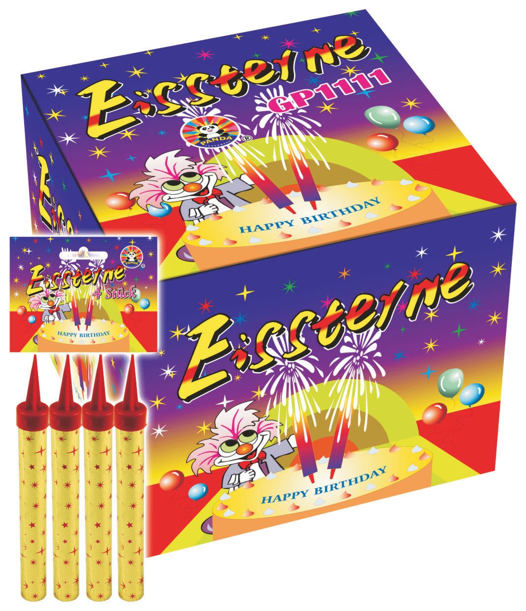 160 Panda Party Feuerwerk Eissterne Traumsterne Zaubersterne a 30 Sek.