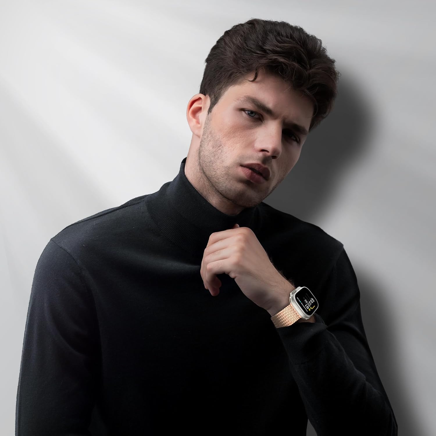 LULULOOK Milanese Mesh Loop Compatible with Apple Watch Band 49/46/45/44/42/41/40/38mm for Men Women, Stainless Steel Magnetic Buckle Strap for iWatch Ultra 3/2 Ultra Series 11 10 9 8 7 6 SE 5 4 3