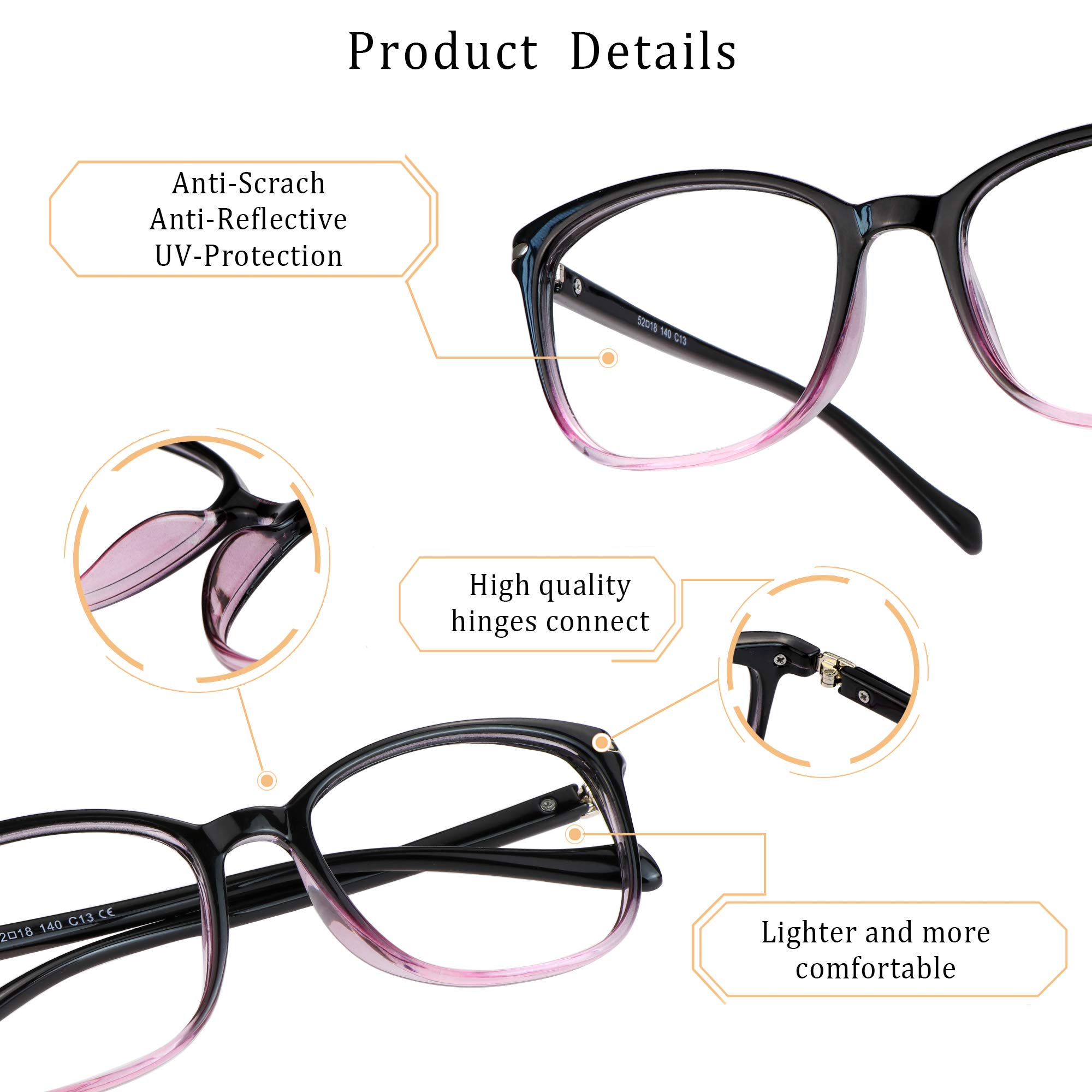 LifeArt Blue Light Blocking Glasses, Computer Reading Glasses, Gaming Glasses - Image 3