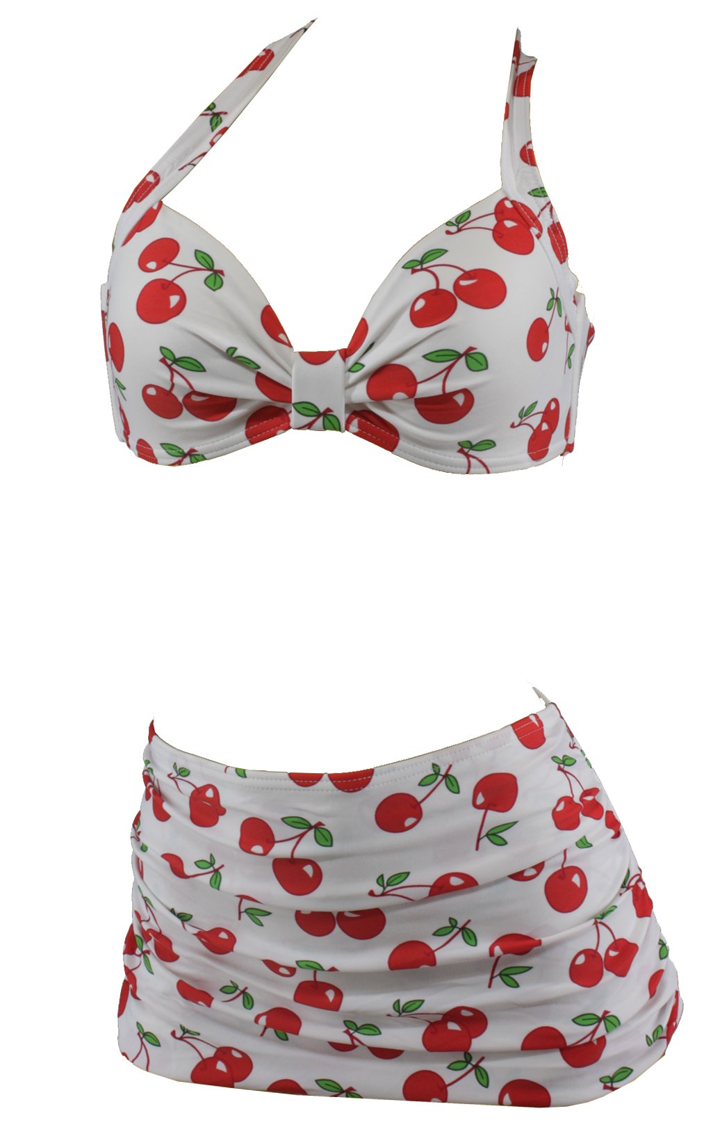 ALOHA, costume da bagno da donna con motivo di ciliegie, bikini in stile vintage, codice articolo A1041