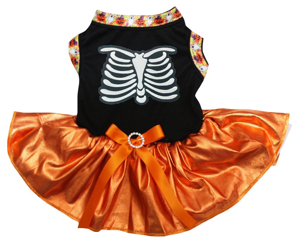 Robe squelette pour chien avec tutu respirant et haut élastique confortable