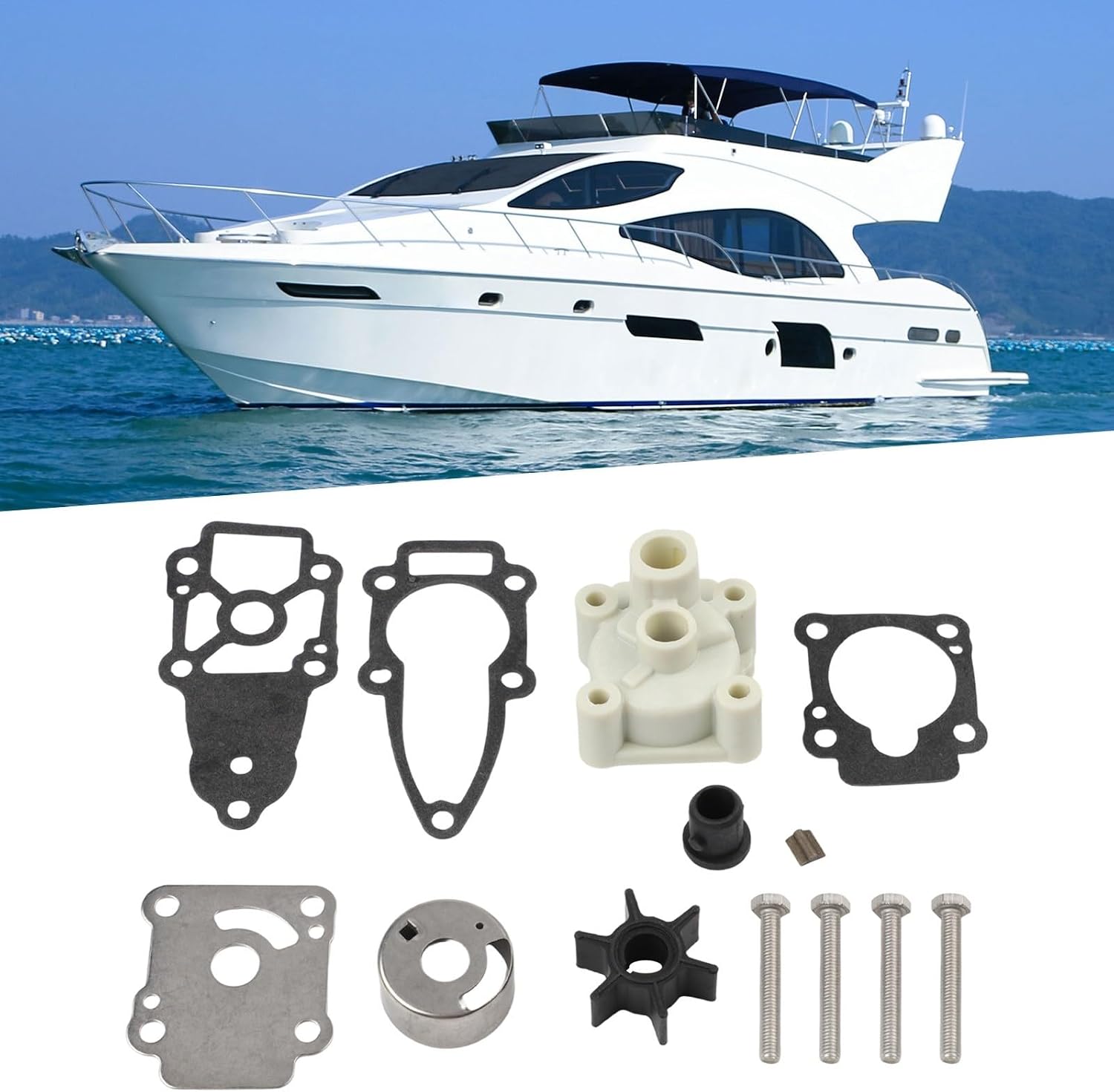 Outboard Water Pump Repair Kit For Nissan For Tohatsu 8 9.8HP M9.8B M8B,Replaces 3B2-87322-2,Impeller Gasket Set