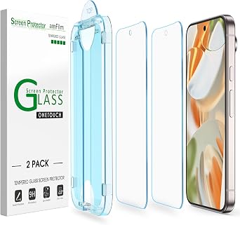 amFilm OneTouch for Google Pixel 9 Pro/Pixel 9 [6.3] Screen Protector | Auto-Alignment, 30s Install, Bubble Free, Scratch & Drop Protection, HD Clear, Case Friendly 2 PackPixel 9/9Pro-6.3