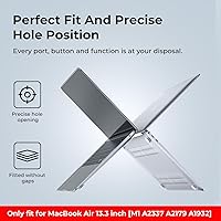 Vista 5 de EooCoo Funda rígida compatible con MacBook Air de 13.3 pulgadas M1 Chip 2021-2018 con pantalla Retina, funda protectora de plástico Air de 13.3