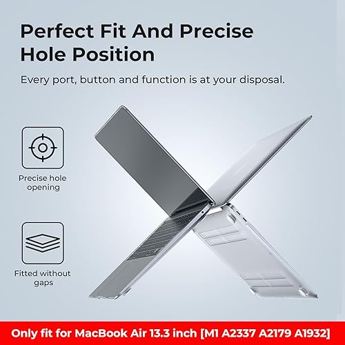 Miniatura 5 de EooCoo Funda rígida compatible con MacBook Air de 13.3 pulgadas M1 Chip 2021-2018 con pantalla Retina, funda protectora de plástico Air de 13.3