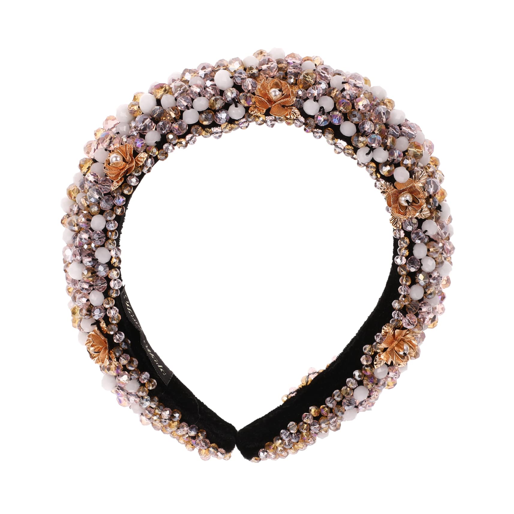 UKCOCO Cerchietti Brillantini in Cristalli e Rileghe per Chioma Donna, Elastico e Comodo, Stile Barocco Chic per Matrimonio