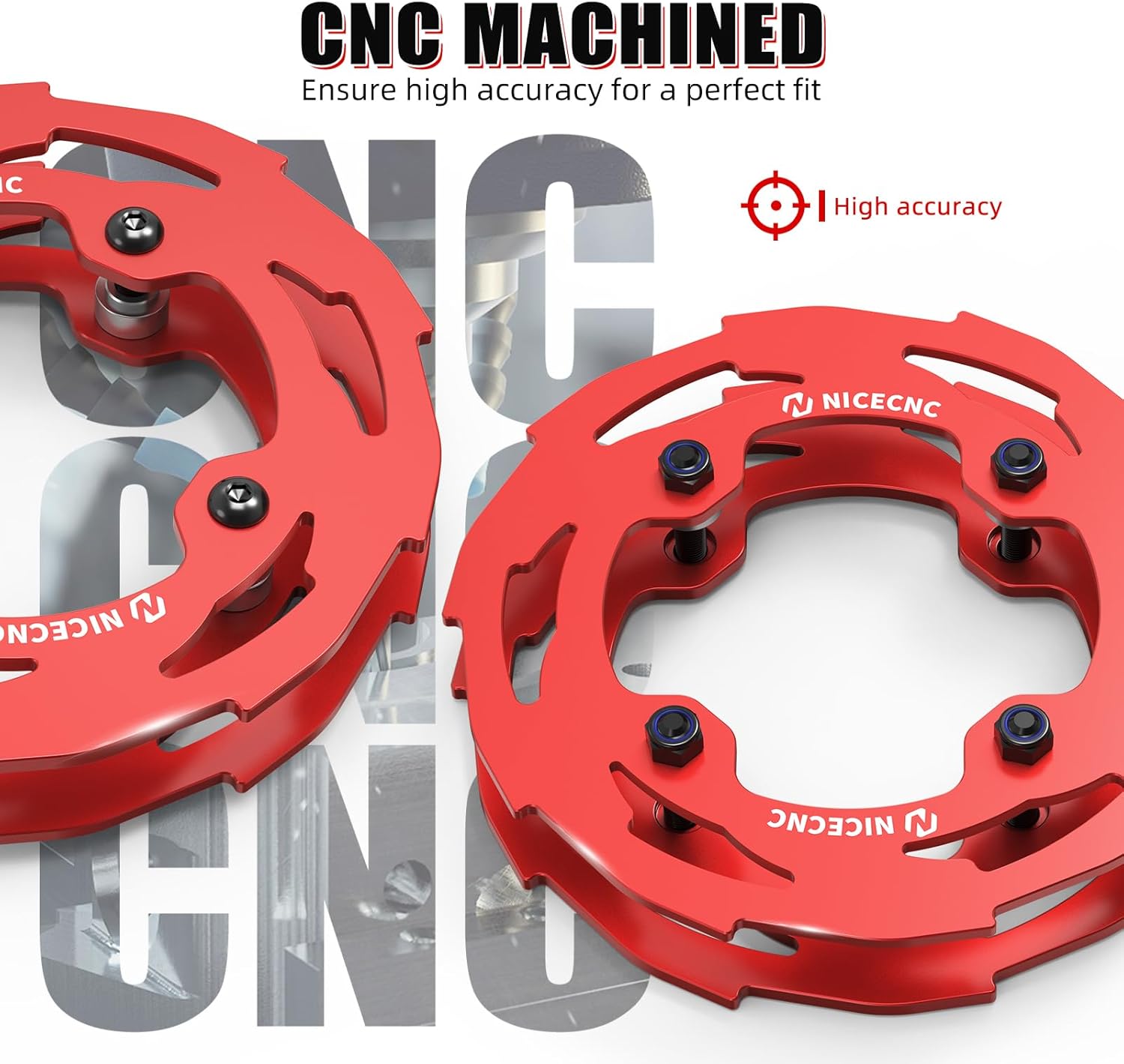 NICECNC Sprocket Guard Chain Cover Protector Compatible with Yamaha YFZ450R 2009 2010 2011 2012 2013-2023, YFZ450R SE 2009-2019 2020 2021 2022 2023, See Fitments Red