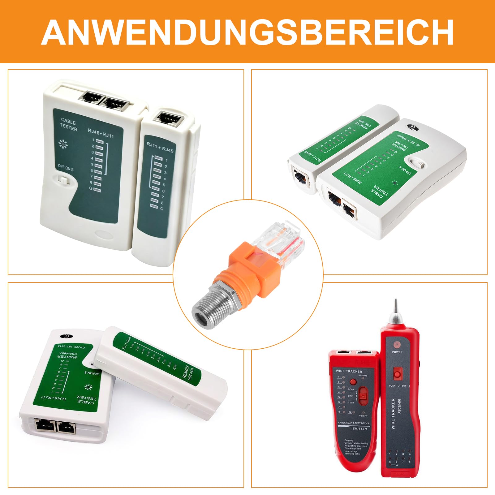 TNSLAND Adapter koncentryczny RJ45 na F wtyczka RF gniazdo na wtyczkę złącze koncentryczne, gniazdo F na RJ45 wtyczka koncentryczna pusty adapter, prosta wtyczka RJ45 na RF złącze wtykowe konwerter (3