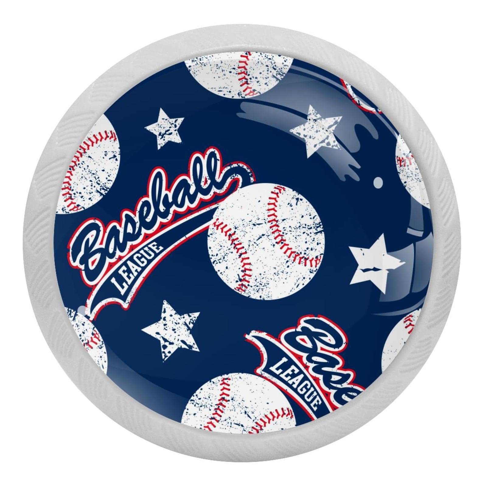 Poignées rondes de placard de cuisine style baseball fluorescentes x4 avec vis inox