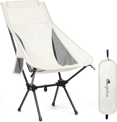 Sillas plegables de camping para hombres y mujeres, sillas de camping de playa con respaldo alto para adultos, silla de viaje ligera para mochileros