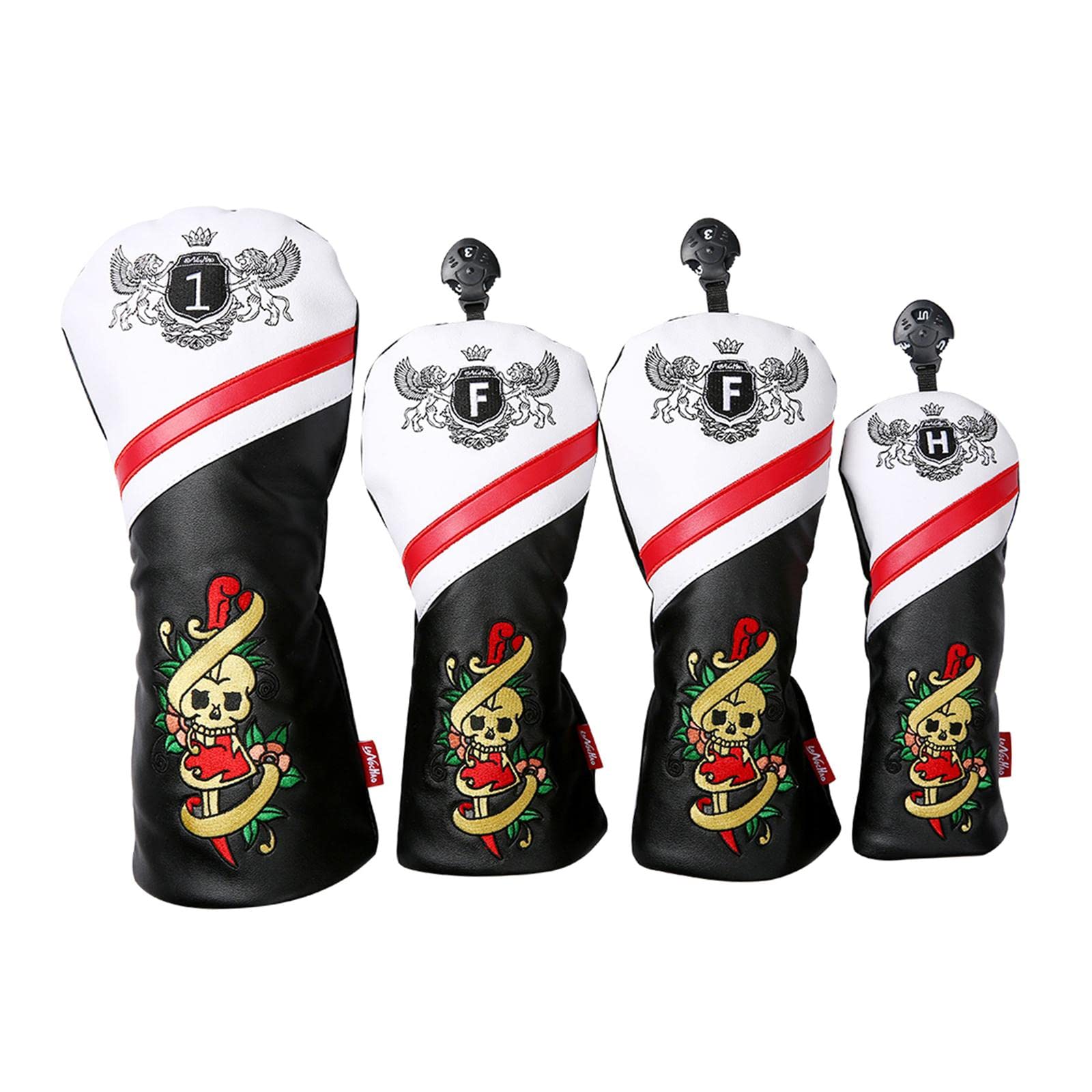 4 Fundas de Golf de PU Antideslizantes, Fundas de Viaje Antiarañazos para La Cabeza del Palo, Golfistas.