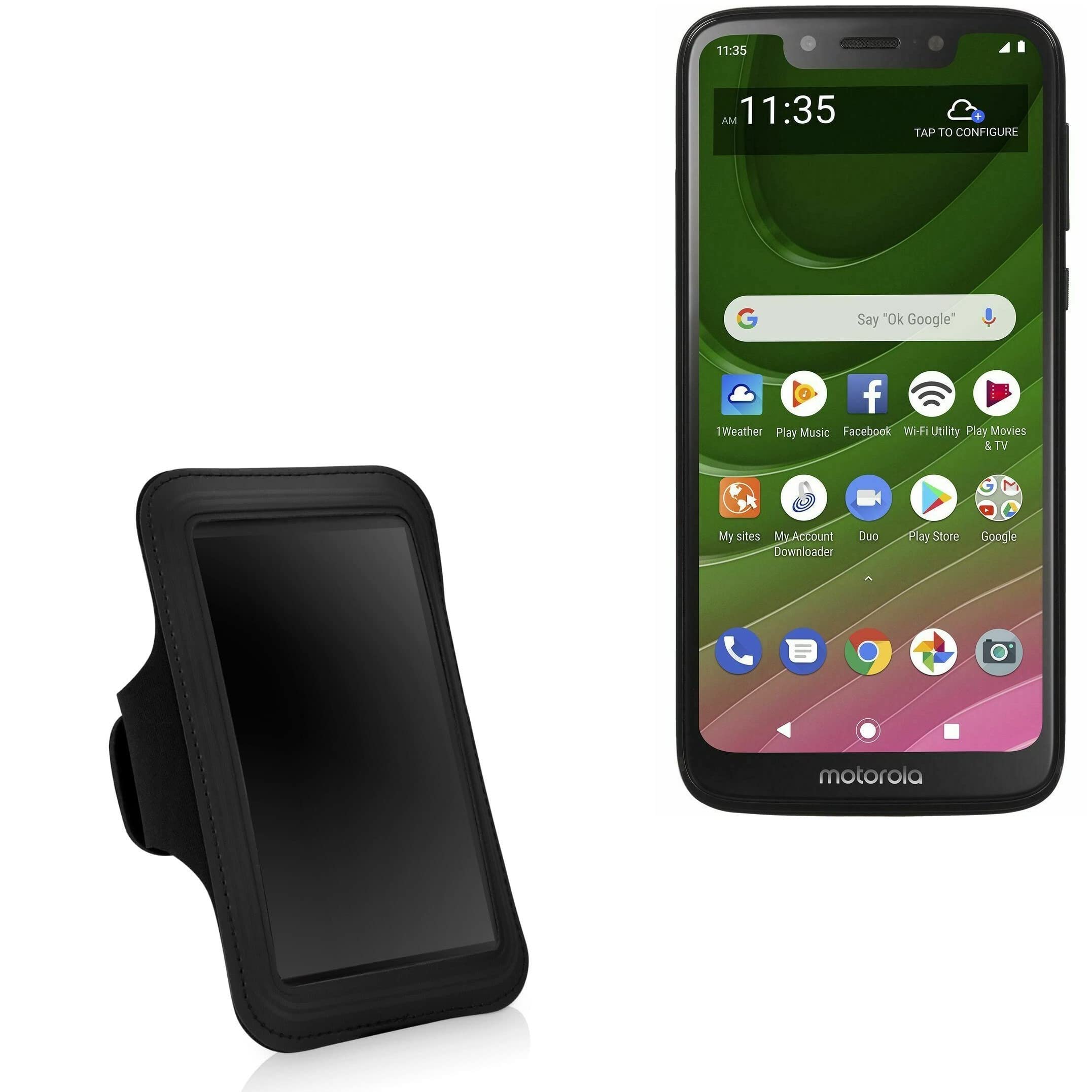 BoxWave Case Compatible with Motorola Moto G7 Optimo - Sports Armband, Adjustable Armband for Workout and Running for Motorola Moto G7 Optimo - Jet Black