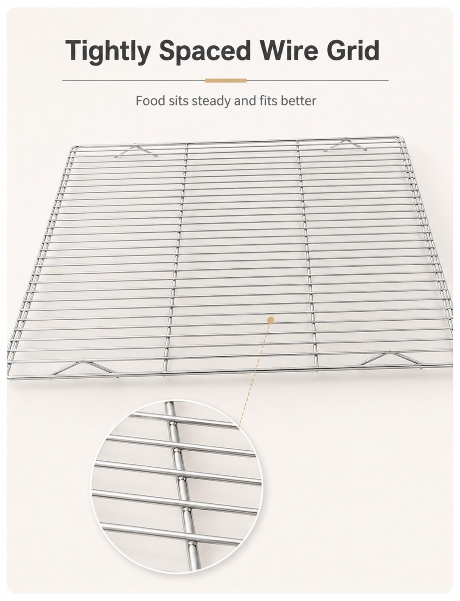 Rejilla elevada para cocinar carne y enfriar pan y repostería | Soporte de alambre de una pieza para organizar alimentos, altura de 2 o 4 cm(80x40x2cm)