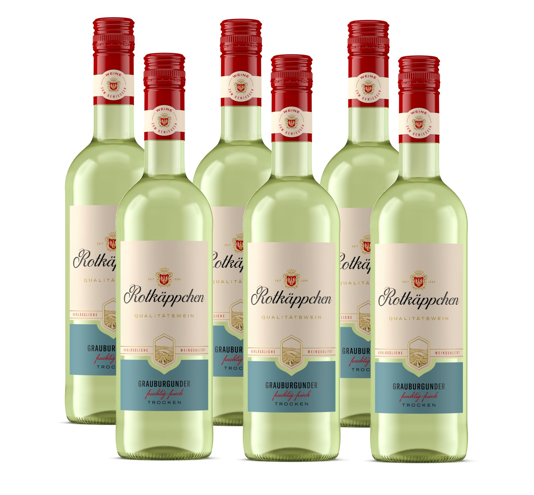 Rotkäppchen Qualitätswein Grauburgunder Trocken – Deutscher Weißwein aus Rheinhessen (6 x 0,75 l)