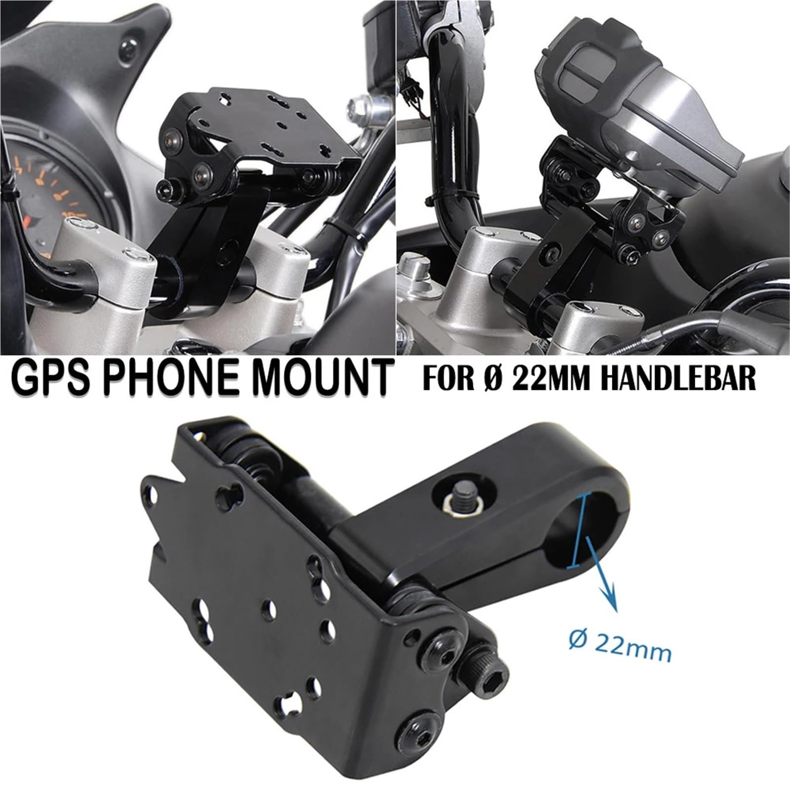 Fit For Ø 22mm Handlebar Accessories Phone Holder Motorcycle Mobile Phone Stand Bike GPS Quick Mount(B)