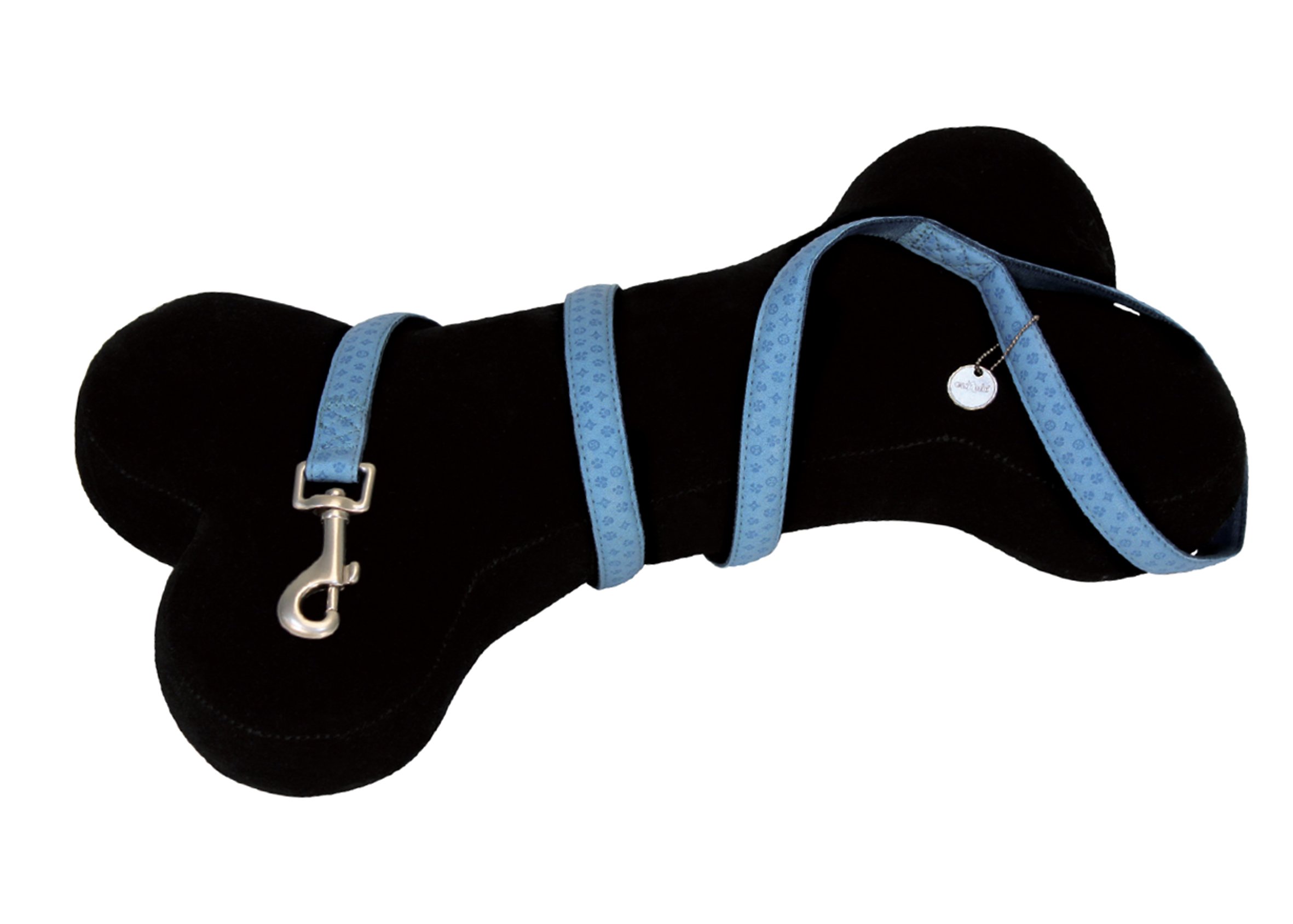 Croci My Lord Leatherette Lead Leash, 120 mm x 15 mm, Light Blue