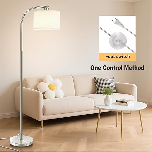 Miniatura 24 de Lámpara de pie regulable, lámparas de pie para sala de estar, lámpara de pie moderna con pantalla de lino, lámpara alta para dormitorio, oficina