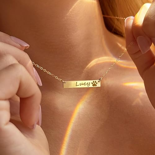 Miniatura 2 de Pet Lovers Custom Name Necklace – Honor Your Furry Friend 925 Sterling Silver, Gold, Rose Gold Necklace Cat Lover Gifts Dog Christmas Gifts