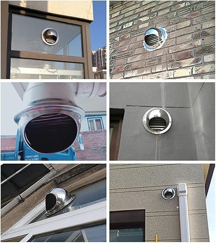 Miniatura 7 de METANIC - Cubierta redonda de ventilación de 4 pulgadas, cubierta de ventilación redonda de acero inoxidable 201, ventilación de aire y salida de