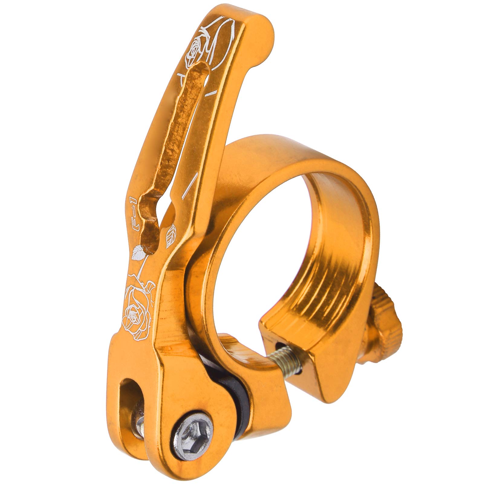 Vgeby Orange Bike Seat Clamp 31.8Mm, Quick Release Seatpost Collar Seatpost Clamp For Mountain Bike Road Bike (Orange)