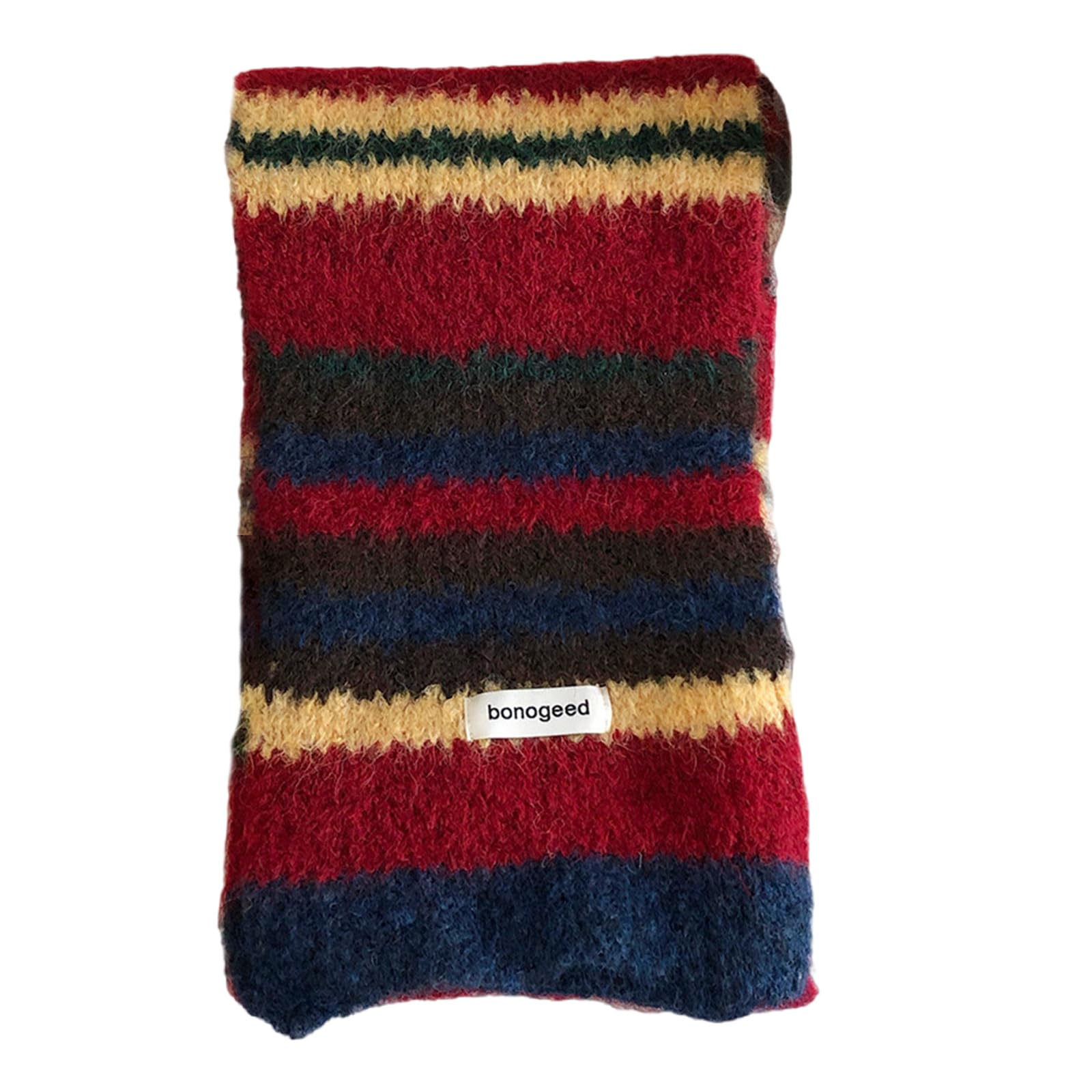 Ldabrye Unisex C Striped Knitted Scarf Soft Breathable Plush Knitted Neck Wrap Neckerchief For Everyday Use In Autumn And Winter Fashion Neckerchief