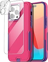 Vista 12 de AICase Funda con Clip tipo Pistolera Compatible con iPhone 15 Pro Max con Protector de Pantalla de Vidrio + Lente de Cámara, Protección Resistente