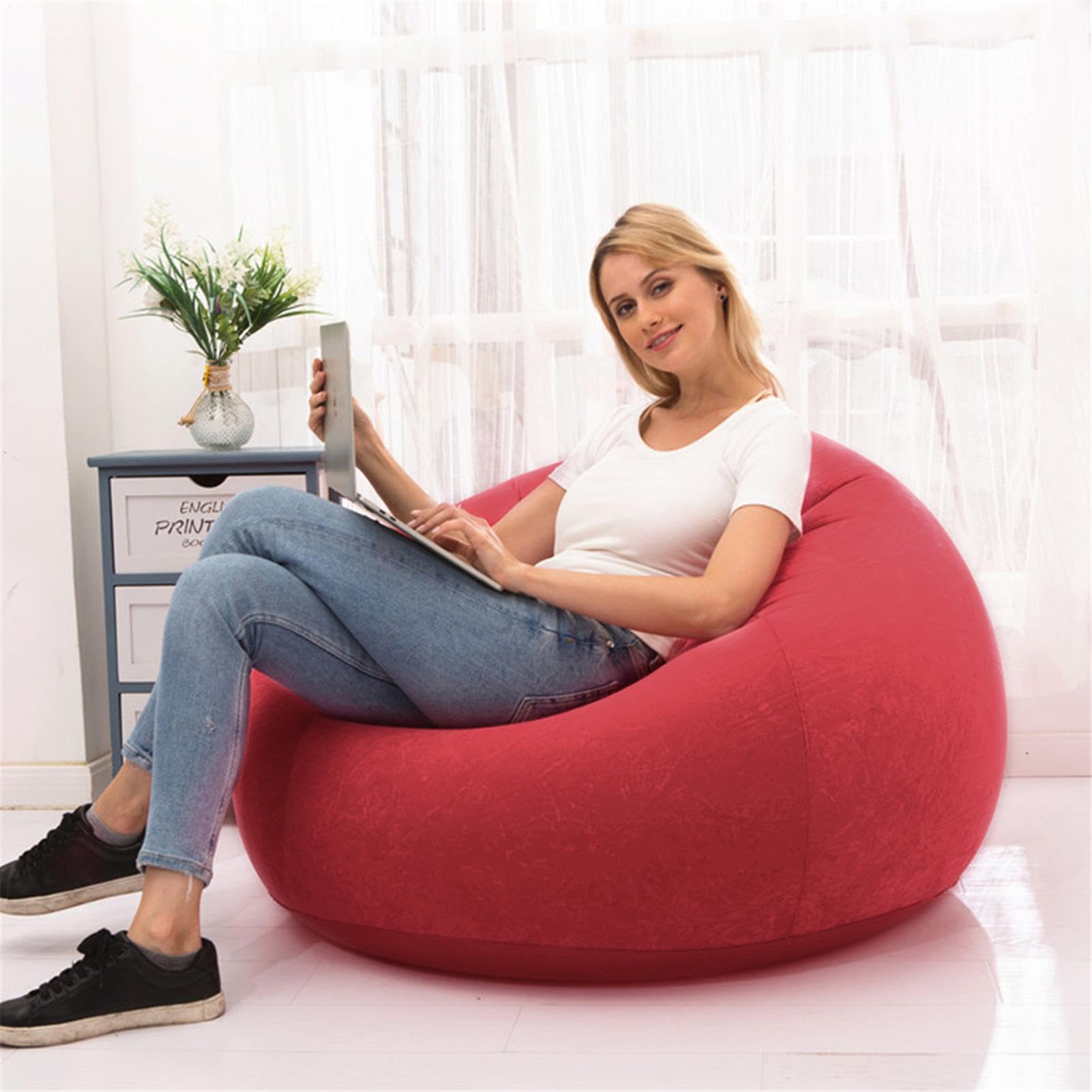 Poltroncina Gonfiabile Per Divano - Poltrona A Sacco Per Adulti | Mobili Gonfiabili Per La Serata Cinema In Camera Da Letto