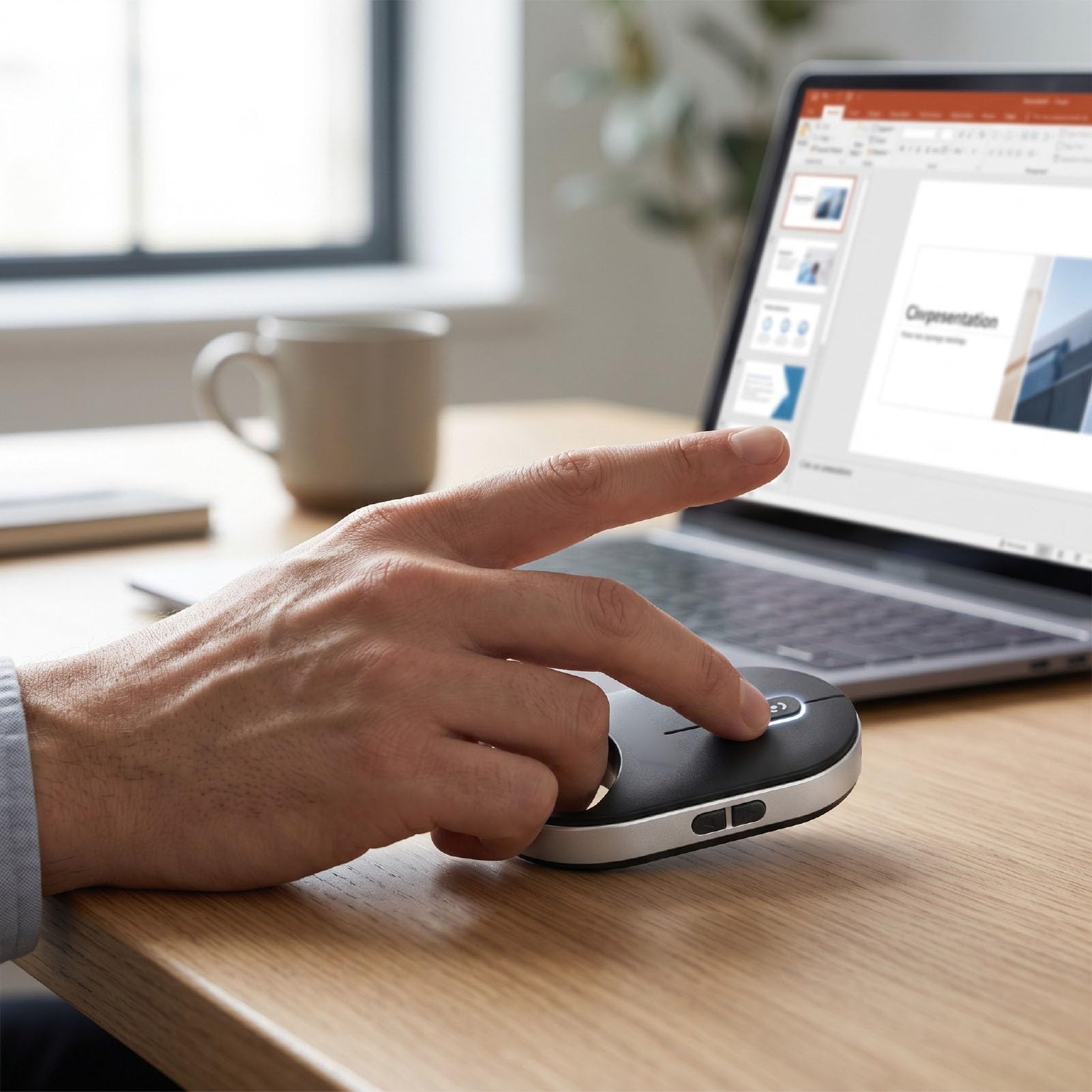Mouse Scroll Pressione Sensibile, Mouse Wireless 3 Modalità Bluetooth 5.0 5.2 2.4G USB Silenzioso con 4 DPI Regolabile 4 Velocità Scorrimento per IOS HarmonyOS