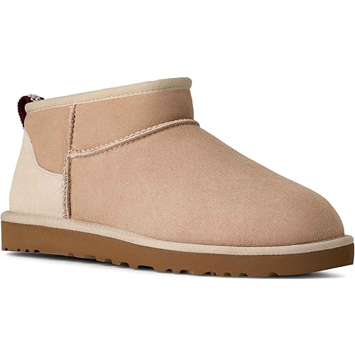 UGG Men's Classic Ultra MINI Fashion Boot, Driftwood/Biking RED, 11