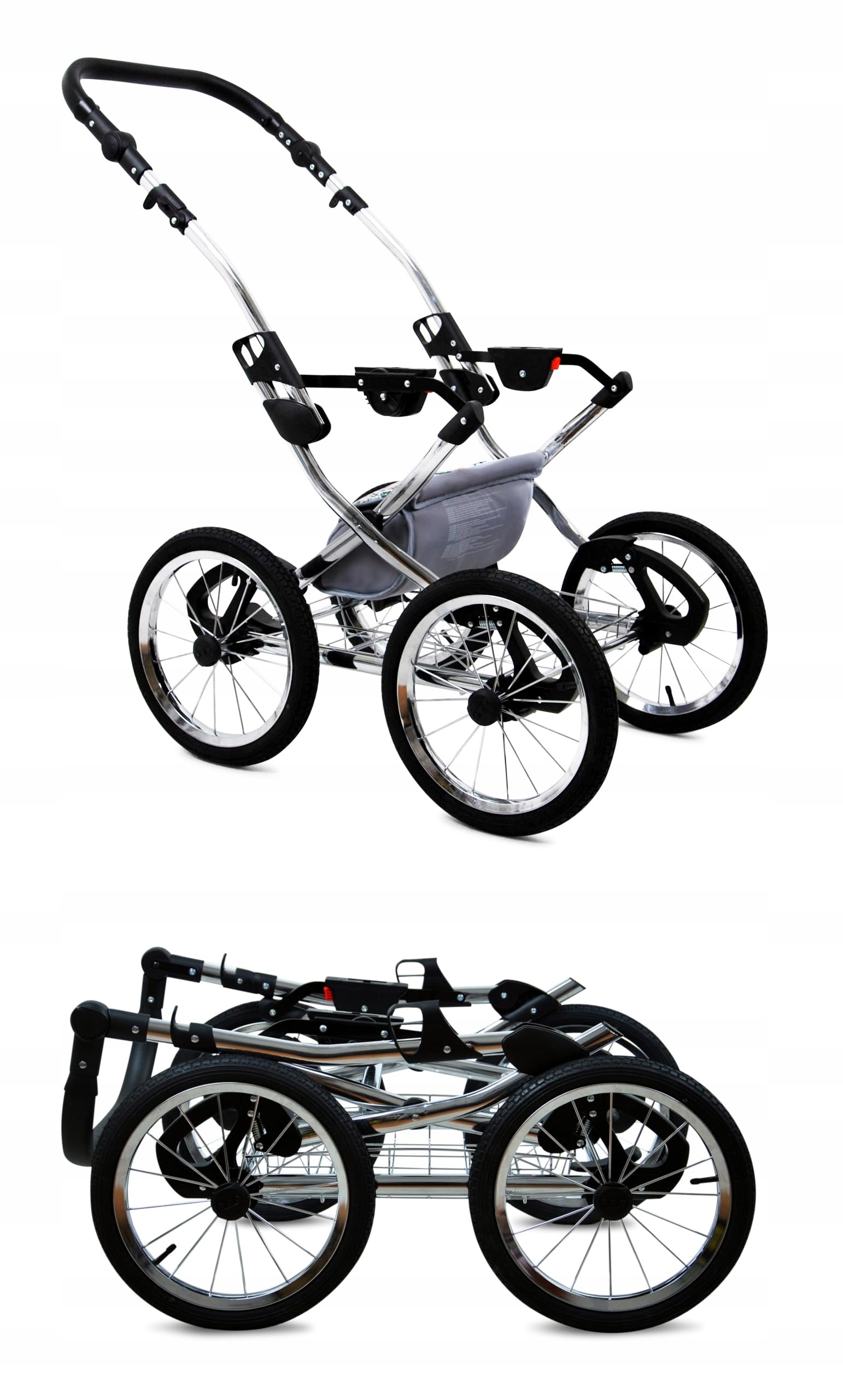 BabyLux® Carrito de Bebé Sistema de Viaje Set 3 en 1 - Classic Exclusive - incl. Capazo, Silla de Paseo, Silla Coche - Cochecito - con Bolso cambiador, Cubierta para la lluvia, Mosquitera etc.