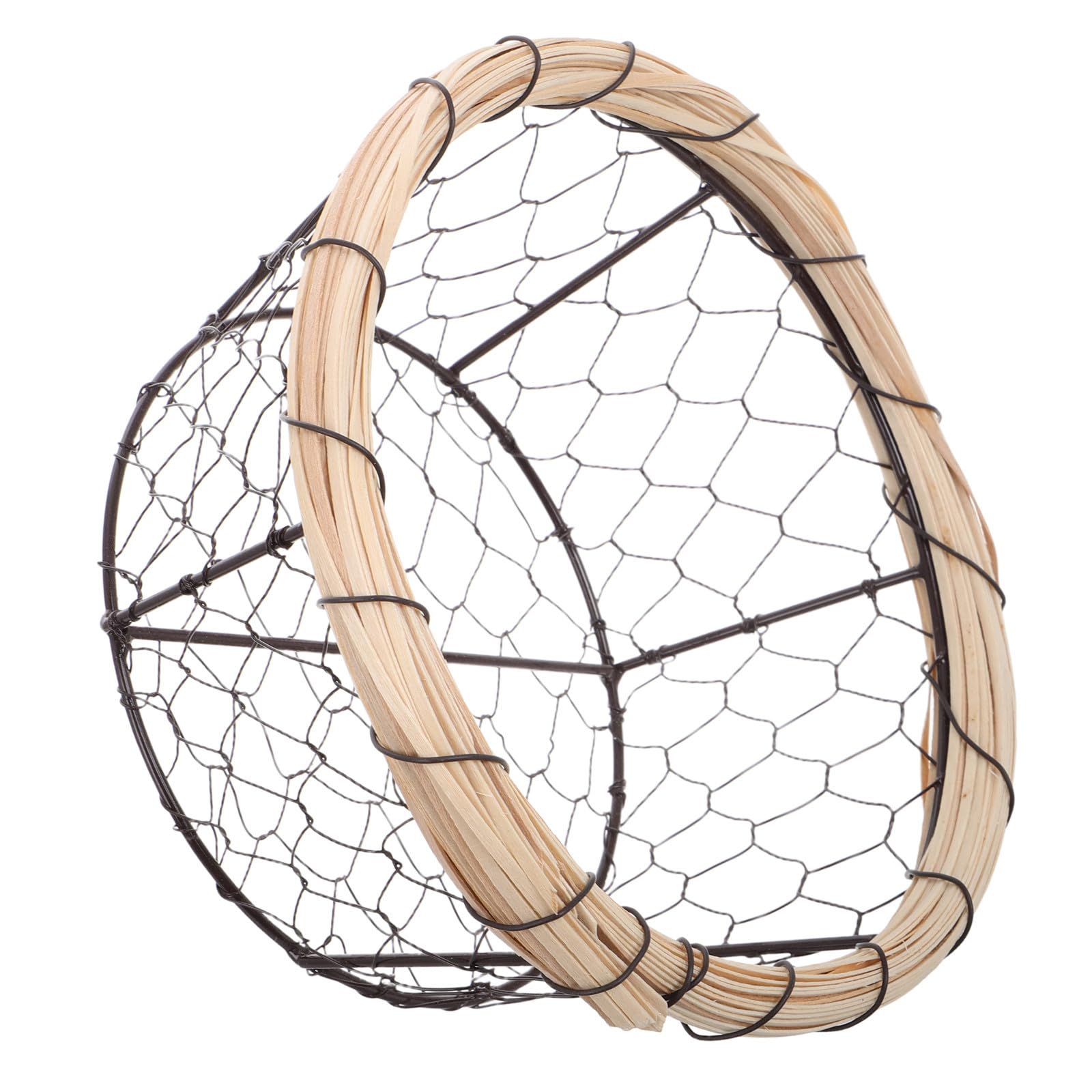 Cesta de alambre de hierro negro ideal para organizar frutas y huevos en tu cocina moderna