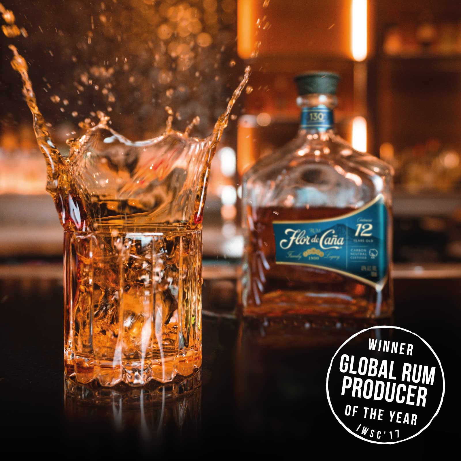 Flor de Caña 12 anni, Rum Scuro, Senza Zuccheri Aggiunti, Bottiglia da 700 ml