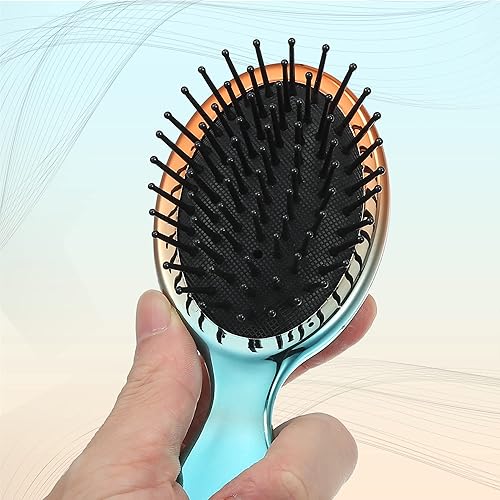 Miniatura 7 de VOCOSTE Mini cepillo de pelo de viaje, cepillo desenredante de bolsillo degradado para cabello húmedo y seco, cepillo de viaje de tamaño pequeño