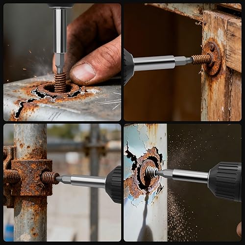 Miniatura 8 de STREBITO Juego de extractor de tornillos dañados, 32 piezas extractor de tornillos pelados con eje de extensión magnético y adaptador de zócalo,