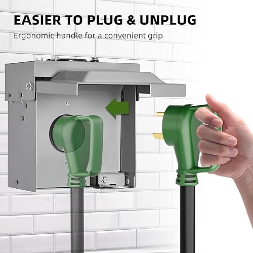 Miniatura 5 de islewire Cable de extensión de RV de 30 amperios y 15 pies con mango de agarre, resistente calibre 10, 3 clavijas, cable STW de cobre puro para RV,