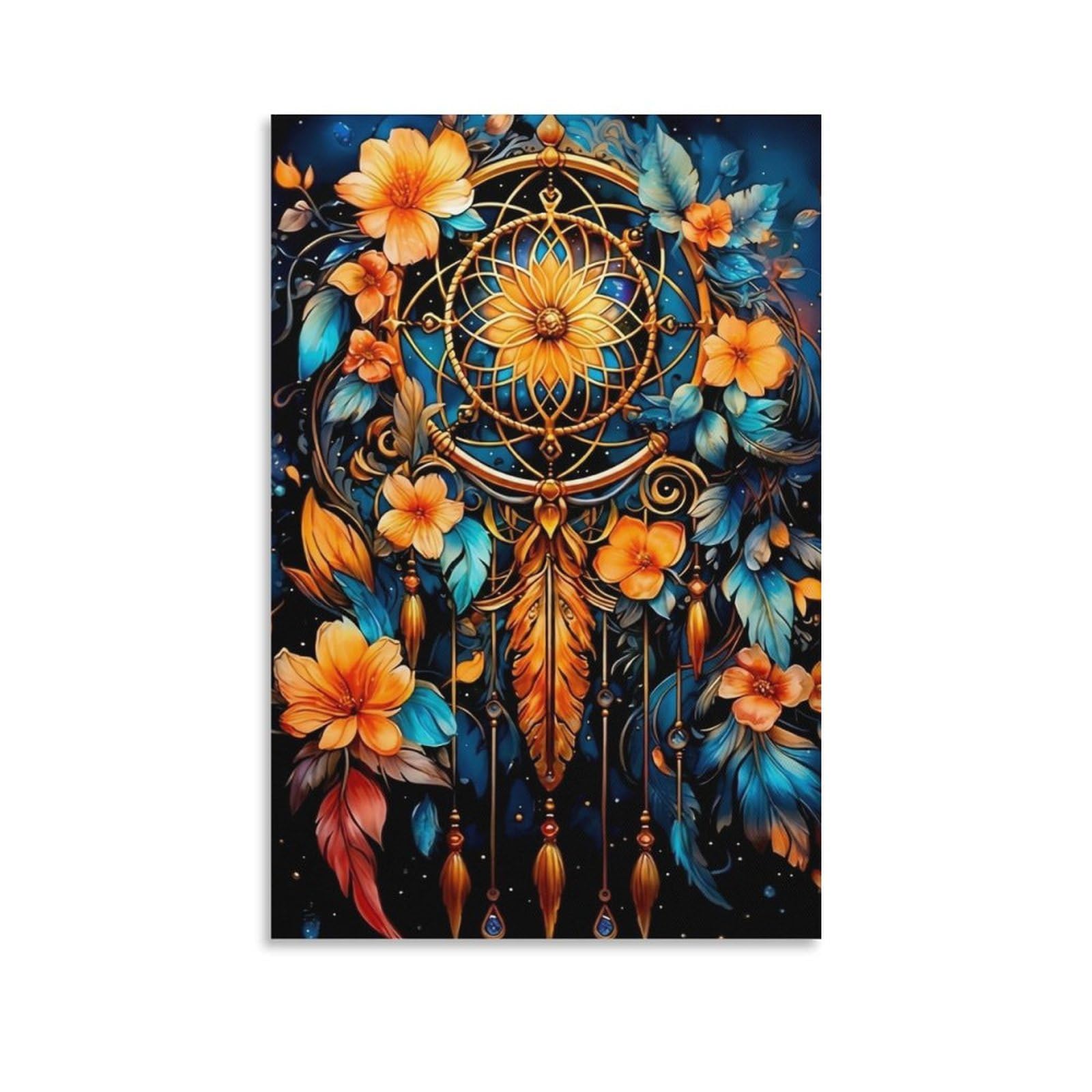DHBANEIOK Dreamcatcher Art Wall Decor Poster Giclee Canvas Prints Modern Wall Art Picture Wall Hanging for Bedroom Living Room Decor 24x36inch(60x90cm)