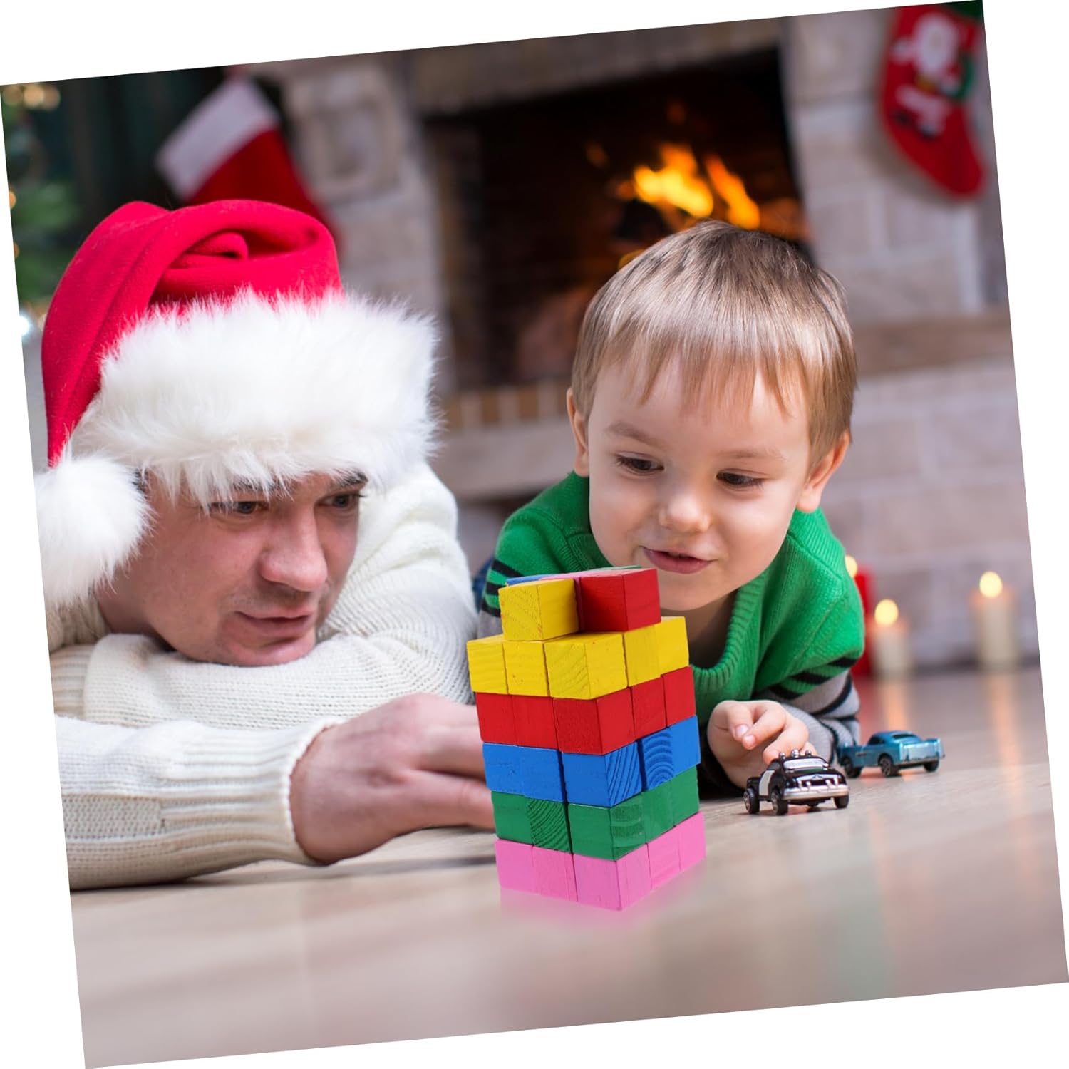 YARNOW 200Pcs Building Blocks for Safe and Stacking Cube Blocks for Hand Eye Coordination for Early Childhood Development and Imaginative Play