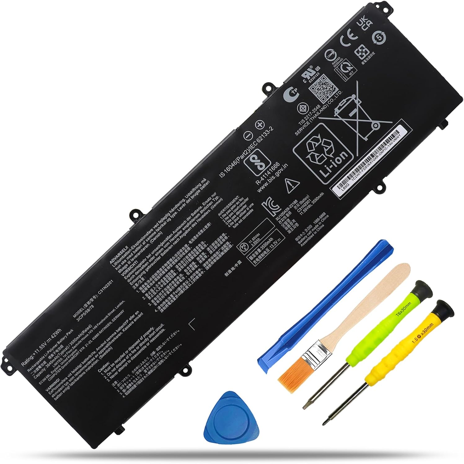 C31N2201 Laptop Battery Replacement for ASUS Vivobook 15 X1504VA X1504ZA Go 15 E1504FA E1504GA 14 OLED X1405VA 16 OLED M1605YA X1605EA X1605PA X1605ZA 14X OLED X1403VA 15X OLED M3504YA 11.55V