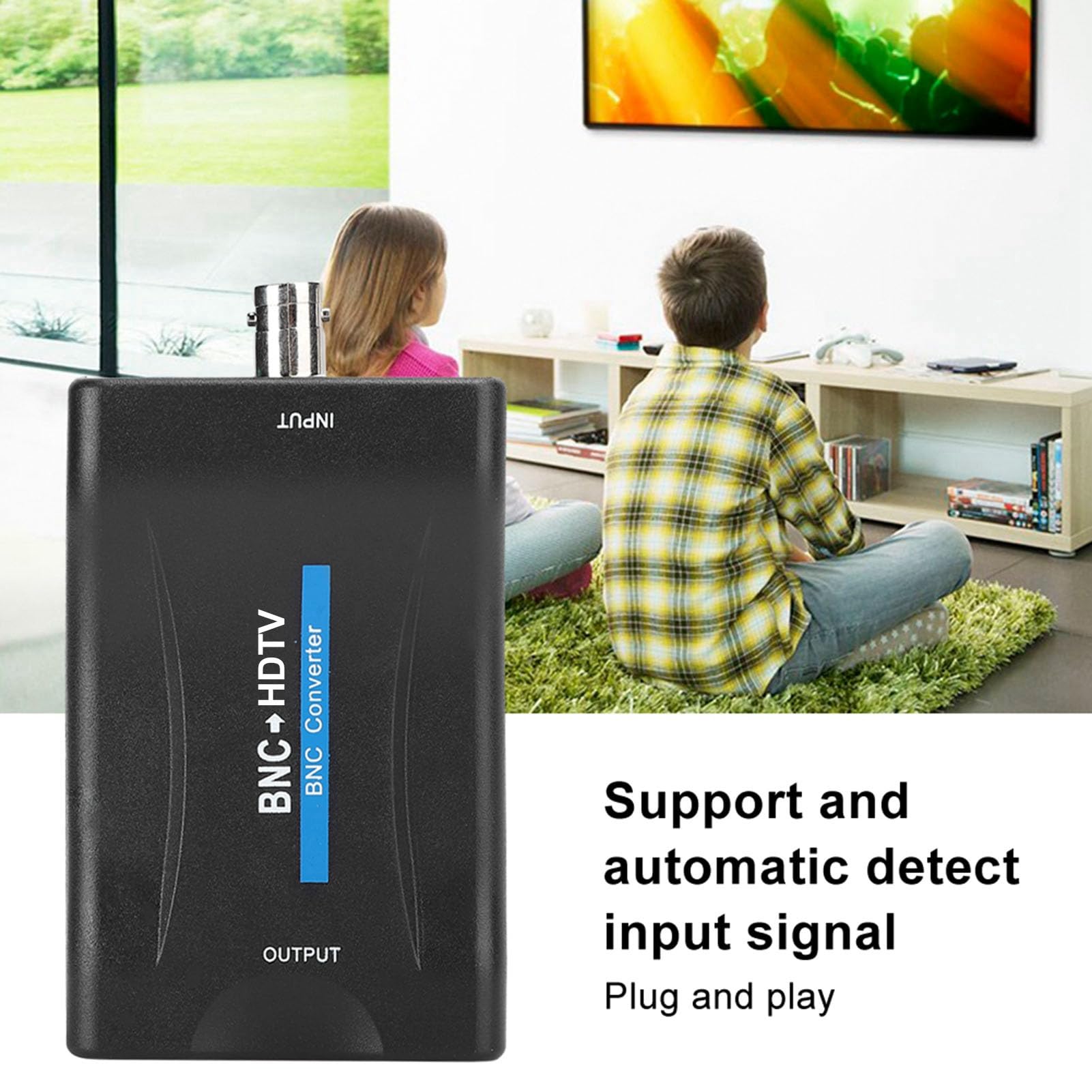 Cuifati Adaptateur Convertisseur BNC vers HDMI Femelle CVBS BNC HDMI Connecteur Coaxial Coaxial Composite Entrée Audio Vidéo Analogique Sortie 1080P Crochet HDCP Caméra de sécurité DVR
