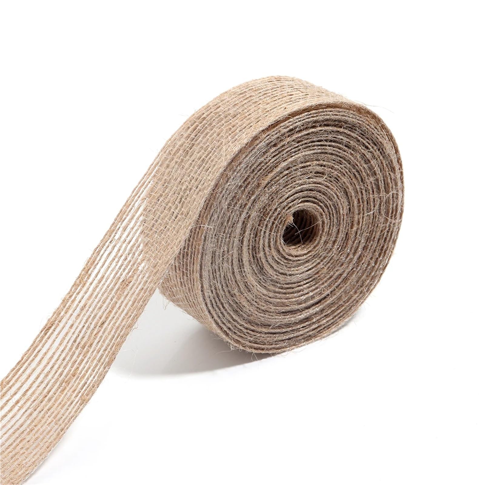 Hessian Roll 1-10M Jute Burlap Ribbon Vintage Plain Linen Fabric for Weddings Party Decoration DIY Bouquet Packaging(Width 2.5cm 1M)