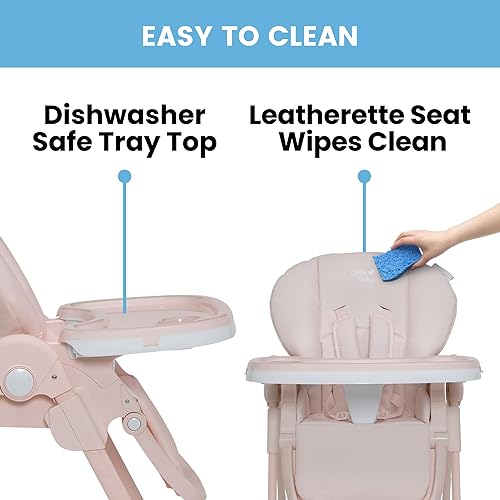 Miniatura 7 de Little Folks by Delta Children - Silla alta SlimFold 2 en 1 para bebés y niños pequeños, color rosa