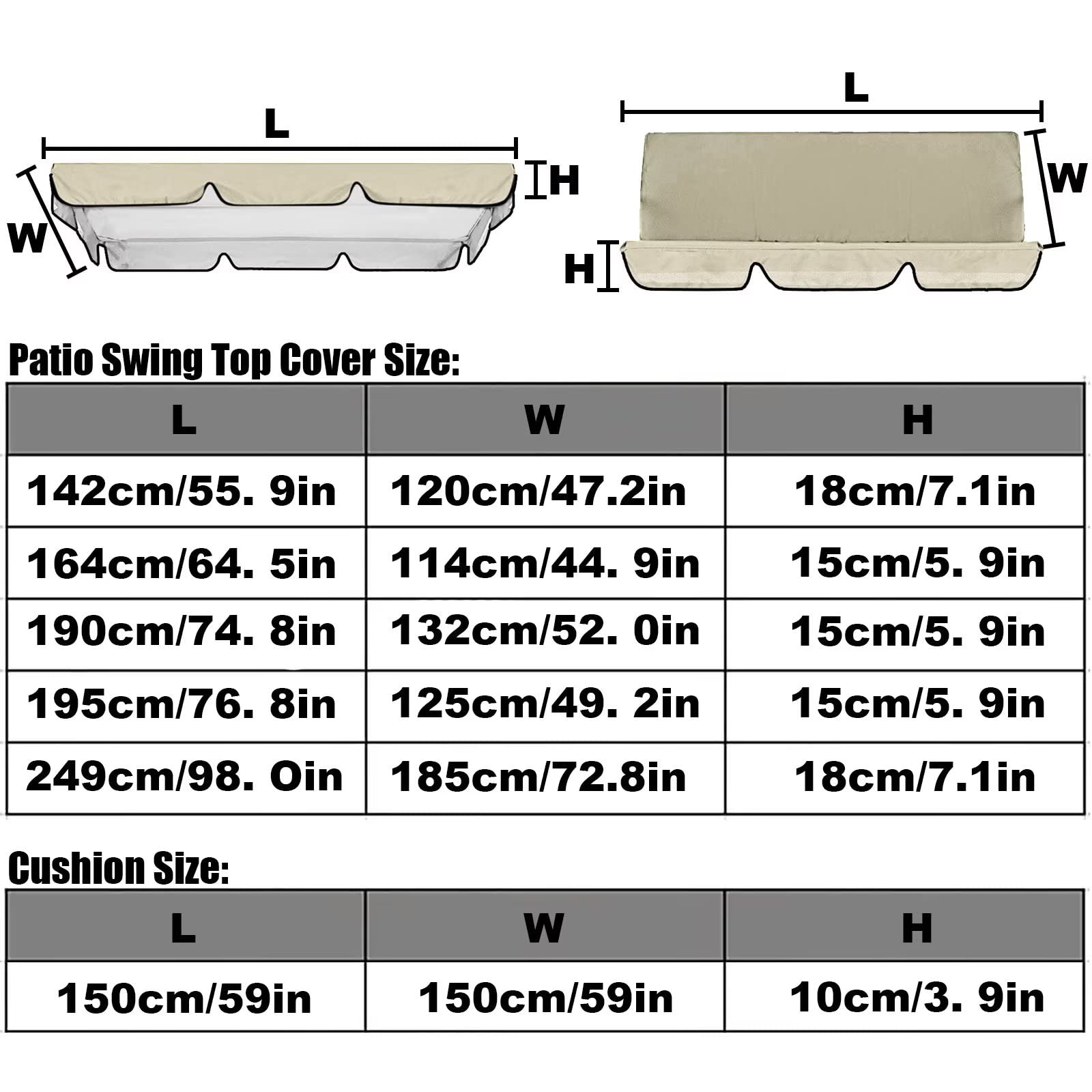 Telas para Toldo Balancin Jardin Exterior,Toldo de Repuesto para Asiento de Columpio Recubrimiento de PU Impermeable,Telas Toldos Columpio Balancin 2/3 Plazas Recambio Balancin Jardin