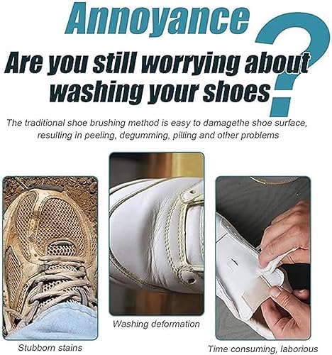 Miniatura 4 de ETUIH Espuma limpiadora de zapatos, limpiador de zapatos fz150, zapatilla de deporte Clean Foam Cream Bubble, kit de limpiador y acondicionador de