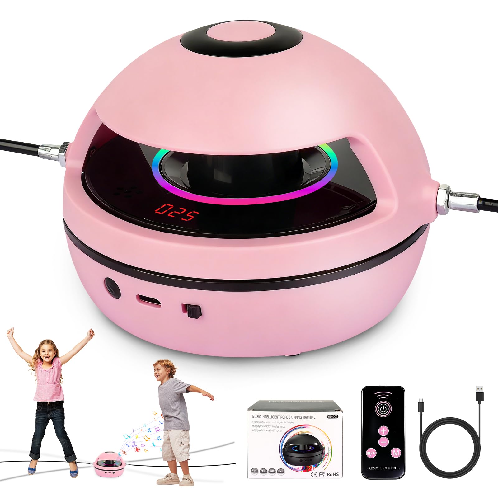Machine à sauter Bluetooth avec compteur LED et 10 vitesses réglables - 8