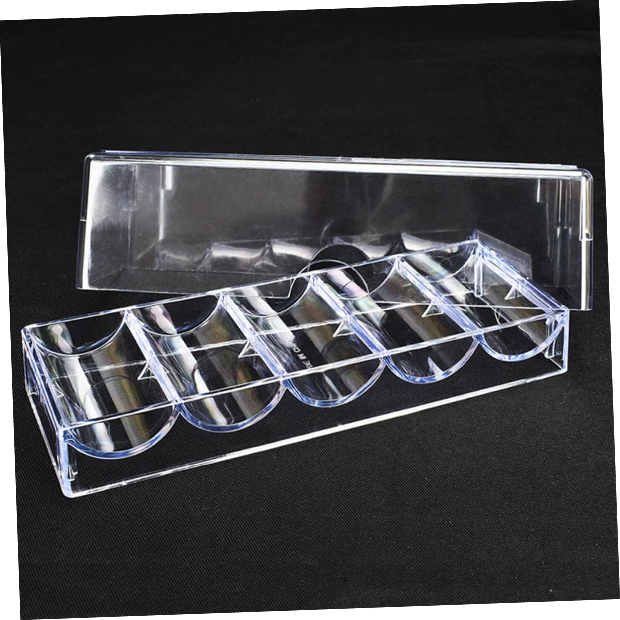 Convenient Poker Chip Tray Case with Flat Base Acrylic | Reasonable Partition Design, Space Saving Storage, Finish, for Small Objects and Other Items