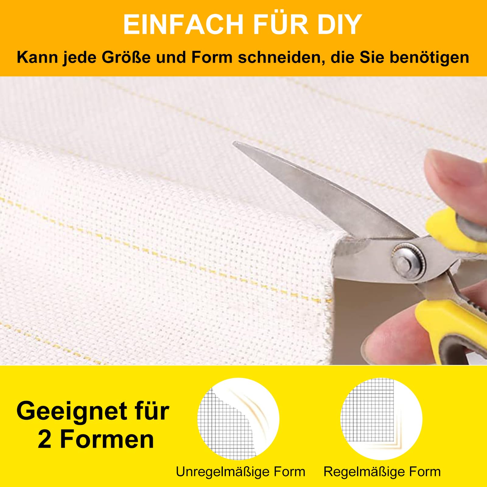 ZOWWFAST Tufting Cloth,Monks Cloth with Marked Yellow Lines for Tufting,Professional Punch Needle Fabric for Tufting Guns for Handmade Rugs - Image 4