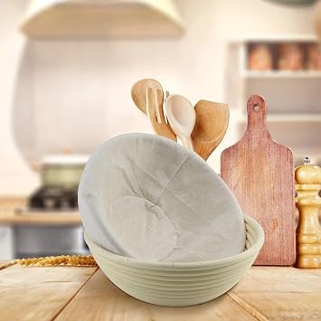 9 Inch Proofing Bread Basket Cloth, Reusable Breathable Liner Cotton Flax Banneton Proofing Bread, Round Cloth Baking Supplies Bread Proofing Baskets, Baking Tools and Accessories
