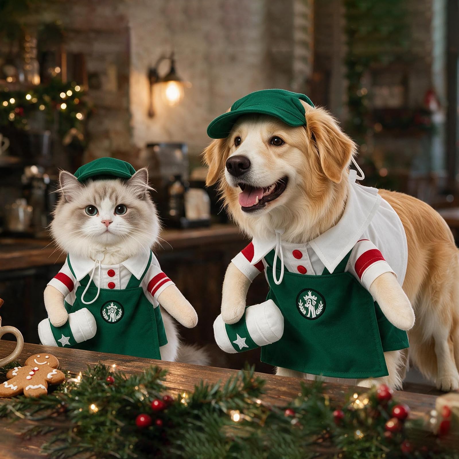 DELIFUR Costume per cani di piccola taglia, per Halloween, da caffetteria, taglia S