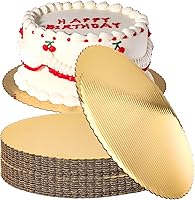 Vista 14 de Fit Meal Prep Paquete de 20 tablas para tartas, círculos redondos dorados de 6 pulgadas, círculos de pizza desechables, soporte de base para postres