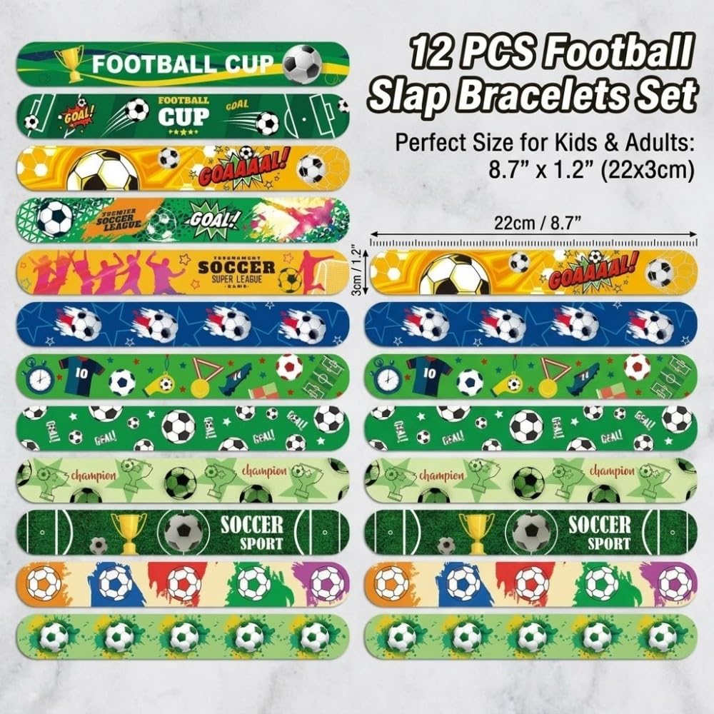 Lot de 12 Bracelet Claquant Football, Accessoires de Supporter pour Fête et Stade, Décoration de Fête pour Adultes et Fans, Bracelet de Sport pour Célébrations et Événements
